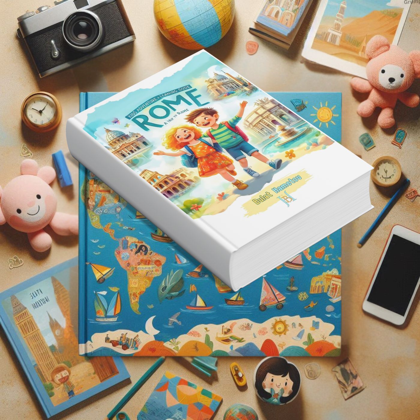 Colorful collection of children's travel and geography books